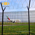 airport security fencing wall with barb wire